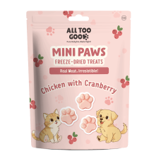 All Too Good  Mini Paws Freeze-Dried Treats Chic w/Cranberry 54g, ATG-MP-100, cat Treats, All Too Good, cat Food, catsmart, Food, Treats